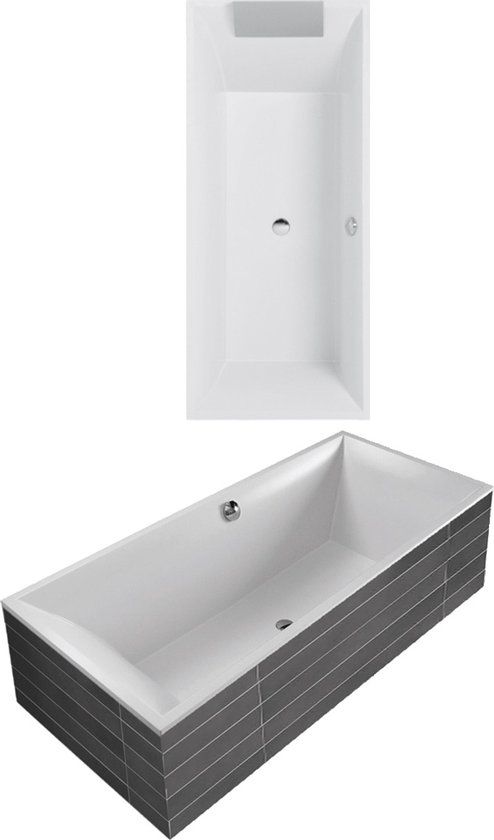 Villeroy & Boch Squaro Slimline Badkuip - Ligbad - 179.40 x 80 cm - Wit