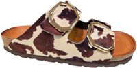 Rohde 5637 72 Slippers Synthetisch Bruin Koeienprint Dames - Bruin - 38