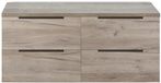 BES LED Seville Badmeubelset 120 cm - 4 Laden - Wastafelblad Craft Oak Edge Greep