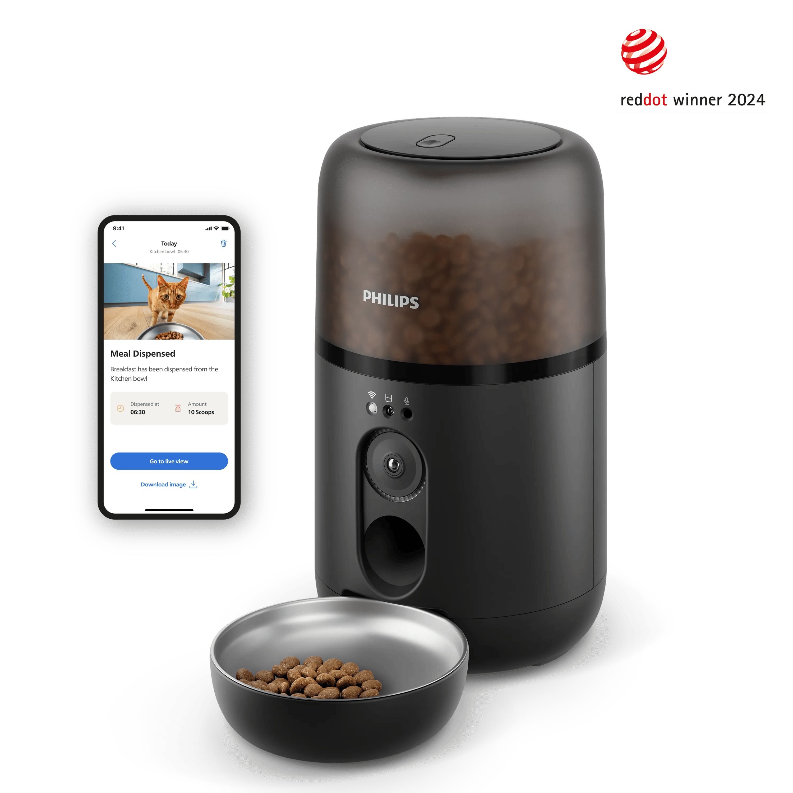 Philips Pet Series Voerautomaat met Camera - 4,5 Liter - Grijs (PAW5320/02)