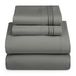 Hearth & Harbor RV korte Queen Size lakens - 4-delige lakenset, hotel luxe tweepersoons geborsteld lakens - extra zacht beddengoed lakens en kussenslopen, korte queensize, houtskoolgrijs