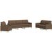 Maison Exclusive - Ensemble de canapés 3 pièces en tissu marron