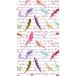 Feathers Rideau Imprimé Plumes Multicolores Et Écriture Manuscrite Violette 140x245 Cm, 1 Pièce