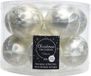 Decoris Kerstballen - 10 stuks - wit ijslak - 6 cm - glas - mat/glans