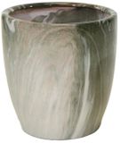 Mega Collections Bloempot egg hoog marmerlook emperor d39h42 groen