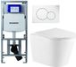 Geberit QeramiQ Dely Toiletset - Geberit UP320 inbouwreservoir - met Burda frame - witte bedieningsplaat - toilet - zitting - mat wit