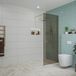 FortiFura Galeria inloopdouche - 80x200cm - rookglas - wandarm - PVD - geborsteld messing (goud)