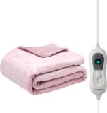 Seranova Elektrische Deken - 160x120 cm - 1 Persoons Warmtedeken - Dubbelzijdig Fleece - Knuffeldeken - Roze
