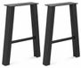 2 pieds de table en métal, pieds de meuble en fer robuste, 40 cm, noir