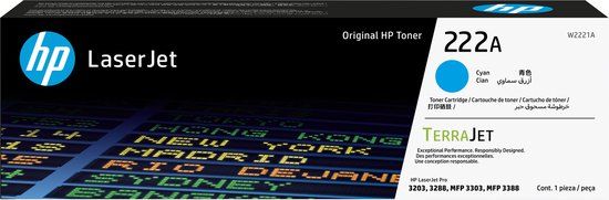 HP 222A originele cyaan LaserJet-tonercartridge