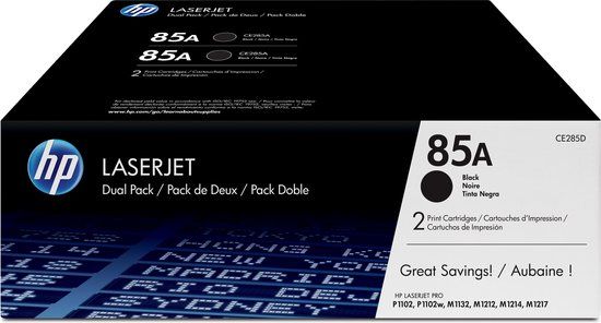 HP 85A Original Black LaserJet Toner Cartridge - 2 Pack