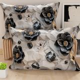 PETTI Artigiani Italiani - Paar kussenslopen 50 x 70 cm van microvezel, decoratief kussen voor slaapkamer, bank, woonkamer, set van 2 kussenslopen, bloemenpatroon 06/7, 100% Made in Italy
