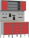 vidaXL Werkbankset 7-delig Rood/Grijs Hout/Staal