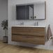 Saniclass Chaci Badkamermeubelset - 120x46x55cm - keramische wastafel wit - 2 ovale wasbakken - 2 kraangaten - 2 lades - spiegelkast - noten
