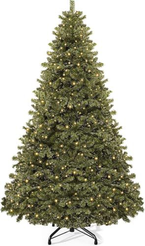 YITAHOME Kunstkerstboom van 2,3 m met 550 leds, dennenboom met 1346 uiteinden, opvouwbaar metalen frame en standaard, eenvoudige montage, pop-up kerstboom voor thuisfeest, 228 x 135 cm