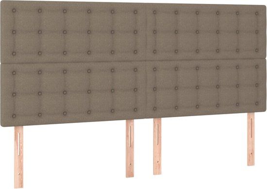 vidaXL Hoofdbord Taupe Stof 160x5x118/128 cm