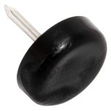 Adsamm PG-N-BL-18-100 PG-N-BL-18 100 kunststof glijders met spijker, zwart, Ø 18 mm