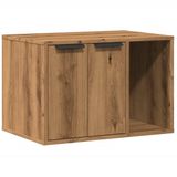 vidaXL Kattenbakkast - Bewerkt Hout - Artisanaal Eikenkleurig - 60x40x40 cm