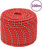 vidaXL Boottouw 14 mm 100 m polypropyleen rood