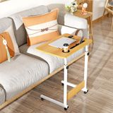 Supfine Bureau roulant, réglable en hauteur de 62 à 85 cm, avec porte-gobelet et support pour appareils – table mobile pour ordinateur portable, dimensions 60x40 cm, aspect bois