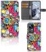B2Ctelecom Book Case voor Xiaomi 12T | 12T Pro Wallet Case met Pasjes Punk Rock
