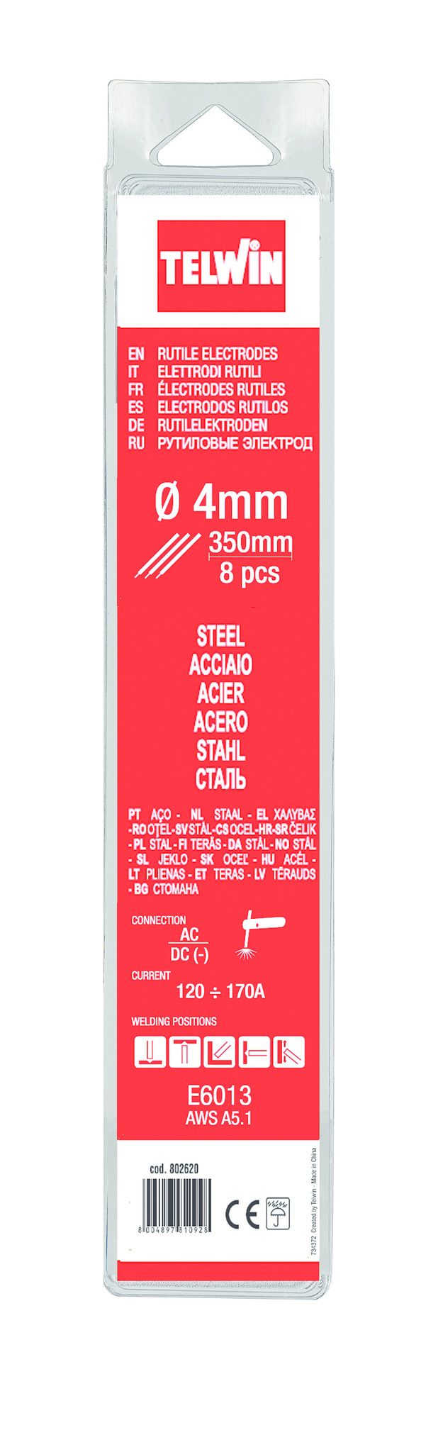 Rutiel Stalen Laselektroden - 4 mm - 350 mm - 8 stuks