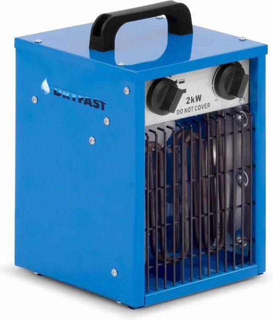 Dryfast DEH2 Elektrische kachel - 2000W - Bouwkachel - Blauw-zwart