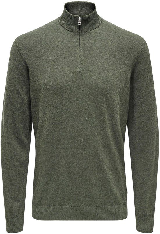 ONLY&SONS ONSLOUI REG 12 MEL HALF ZIP KNIT NOOS Heren Gebreide trui L Castor Gray