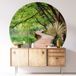 LUMALÉA Ponton Sticker Mural Rond / Cercle - Diamètre 50 Cm - Adhésif + Protection Brillante