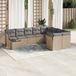 Maison Exclusive - Ensemble de meubles de jardin 10 pièces avec canapé et coussins, beige, en polyrotin