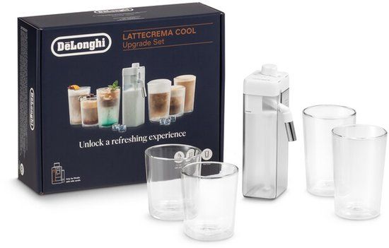 De'Longhi LatteCrema Cool Upgrade Set - Melkkaraf voor koude koffierecepten - Incl. 4 Thermische Glazen & Receptenboek - DLSC032