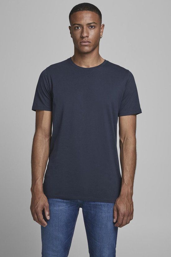 Jack & Jones Organic Basic SS Crew T-shirt - Navy - Men's Size M