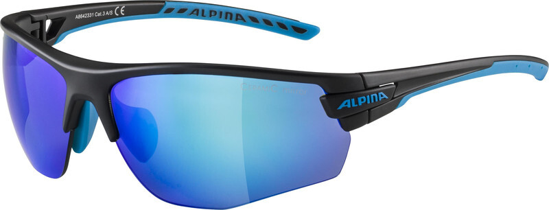 Alpina Tri-Scray 2.0 HR Bril, black matt-cyan/blue mirror