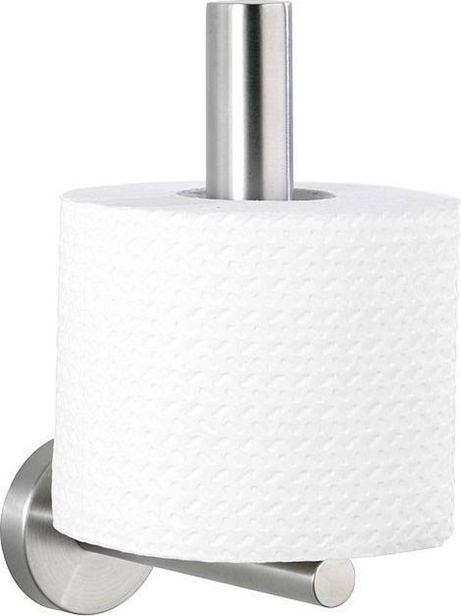 WENKO Toiletrolhouder - 12,5 x 18 cm - Rvs - Matzilver