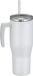 Thermos REFRESHING SERIES Isolerende drinkbeker, 1,1 l, mat wit, met rietje en handvat voor onderweg, werk of thuis, smaakneutraal, dubbelwandig roestvrij staal