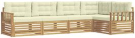 vidaXL Hoek loungeset 5-zits Wit en crème Polyester