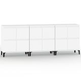 VidaXL Dressoirs, 3 stuks, wit, 60x35x70 cm, bewerkt hout