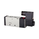 Riegler 5/2-wegventiel, elektropneumatisch, »4 V«, monostabiel, G1/2, 230 V, 50 Hz, werkdruk 1,5-8 bar, temp. -20 °C tot 70 °C, 2000 l/min