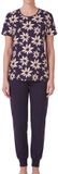 Ammann Dames pyjama Mix & Match Korte mouw Gebloemd night sky 50% Katoen, 50% Modal XXL