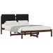 vidaXL Bedframe met gestoffeerd hoofdbord Donkerbruin en Zwart
