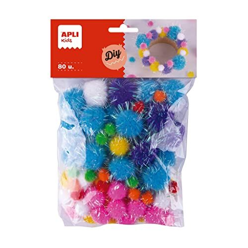 Apli Kids 19366 - Zak met 80 pompons glitter - Knutselmateriaal