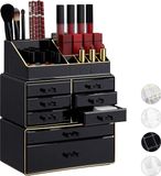 OEM Shenzhen Haorui Industrial Technology Co., Ltd. Make-up organizer met 8 lades, kunststof, 30 cm hoog, effen patroon, rechthoekig