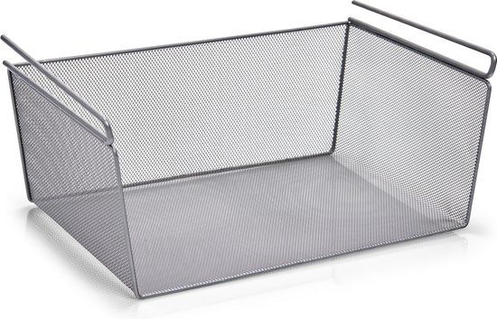 Zeller Kastmandje - Opbergmand - Metaal - Zilver - 43 x 26 x 19 cm