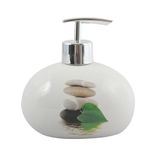 MSV Java LINGGA zeepdispenser, steengroen, 8,5 x 8,5 x 12,5 cm