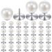 30 boutons perlés, sans couture, de 10 mm, de couleur blanche, pour vêtements et travaux manuels