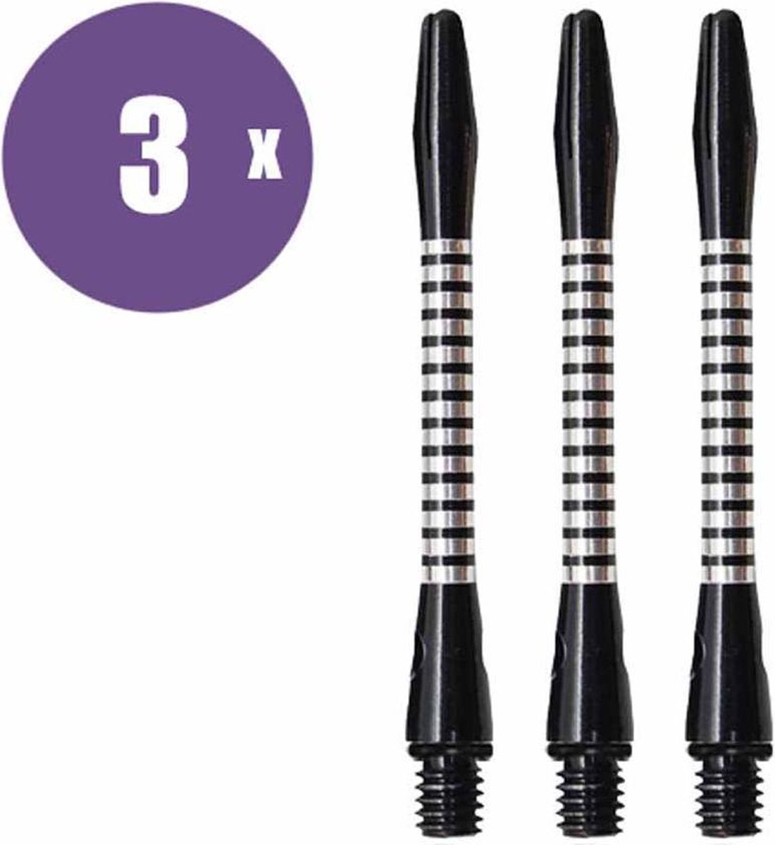 ABC Darts abcdarts darts shafts aluminium darts shafts jailbird ar5 zwart medium - 3 sets darts shafts