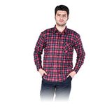 Kf-GCM Chemise en flanelle, bleu foncé-rouge, taille M