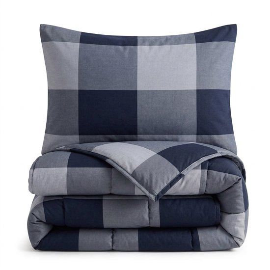 Sleeptime 2 in 1 Dekbed zonder Overtrek Anne - Dekbed - 240 x 200 cm + 2 x kussenslopen 60x70 - Blauw