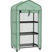 Mini-serre de jardin sur roulettes, 3 niveaux, bâche en polyéthylène haute densité, porte enroulable, 4 roues, dimensions 69x49x130 cm