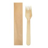 100 Makan 100 stuks vorken van kraftpapier 'Makan' 15,5 cm natuurlijk hout